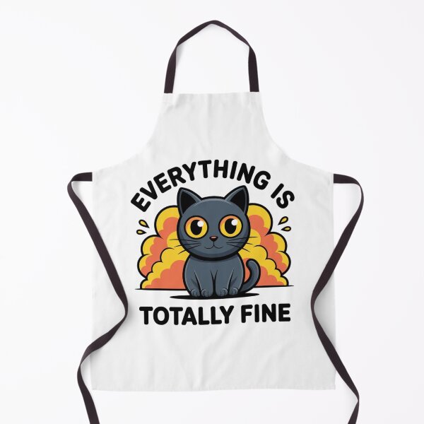Item preview, Cute Black Cat Everything Is Totally Fine T-Shirt Decal designed and sold by Mr-wow.