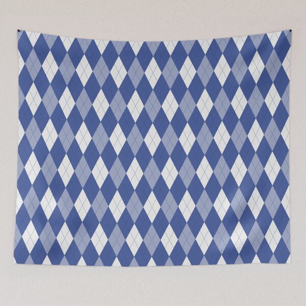 Item preview, White And Royal Blue Argyle Pattern designed and sold by pattern-archive.
