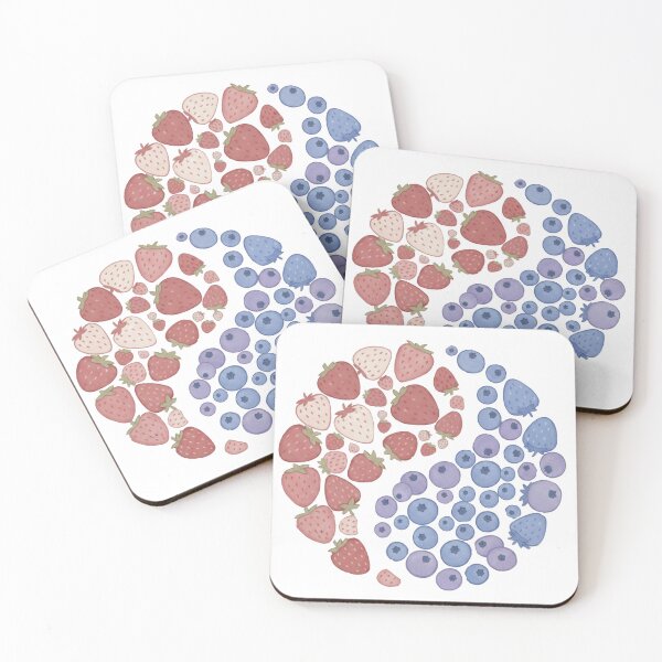 Item preview, Fruit Yin Yang design, Cute strawberries & Blueberries  designed and sold by Lunevalleyart.