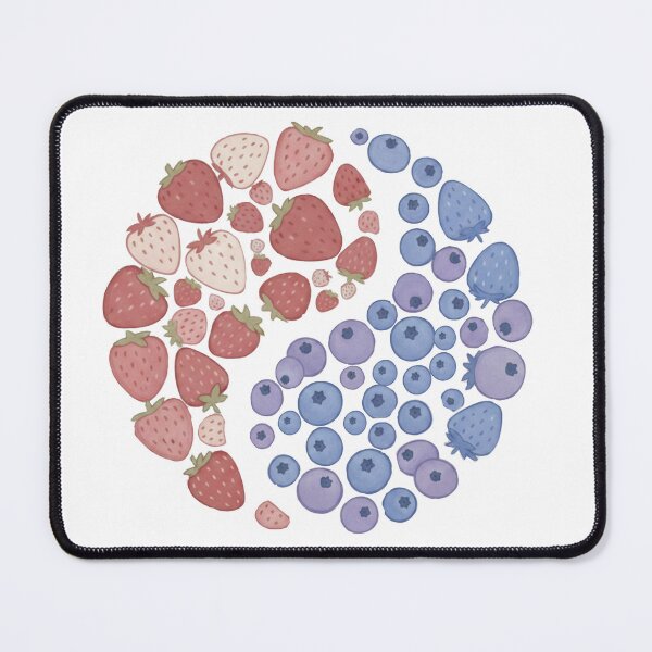 Item preview, Fruit Yin Yang design, Cute strawberries & Blueberries designed and sold by Lunevalleyart.