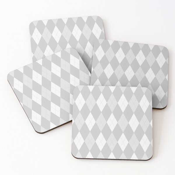 Item preview, White And Silver Argyle Pattern designed and sold by pattern-archive.