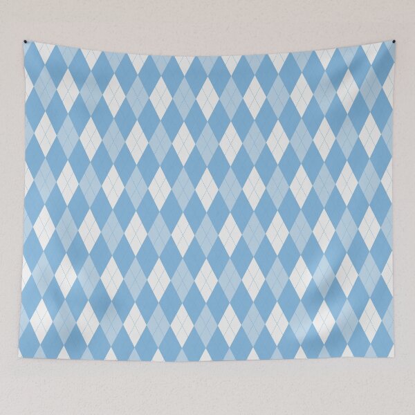 Item preview, White And Sky Blue Argyle Pattern designed and sold by pattern-archive.