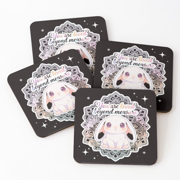 Item preview, ​Cute Bunny "You Are Loved Beyond Measure" Mandala Art designed and sold by Chromatic Artistry.