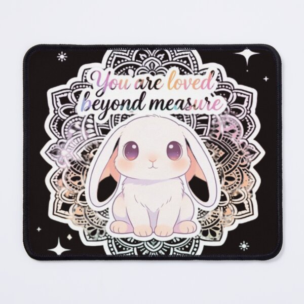 Item preview, Cute Bunny "You Are Loved Beyond Measure" Mandala Art designed and sold by Chromatic Artistry.