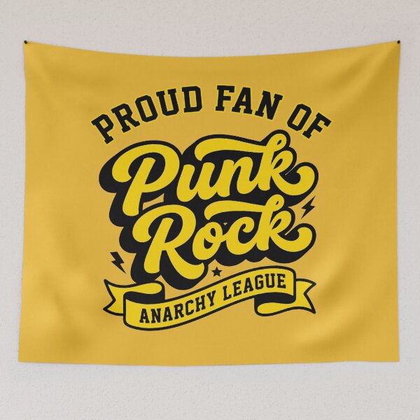Item preview, Retro Punk Rock Anarchy League Vintage Yellow and Black Vector Lettering designed and sold by Cozy-Old-Pub.