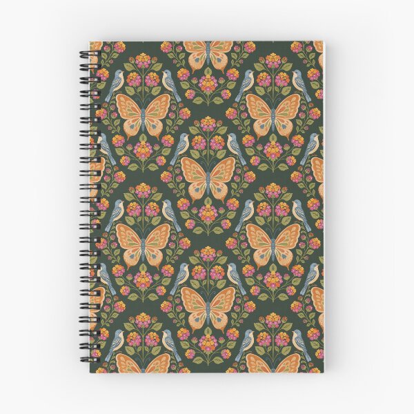 Item preview, Folk Butterfly Birds Floral Repeat Garden Pattern designed and sold by artbylexierose.