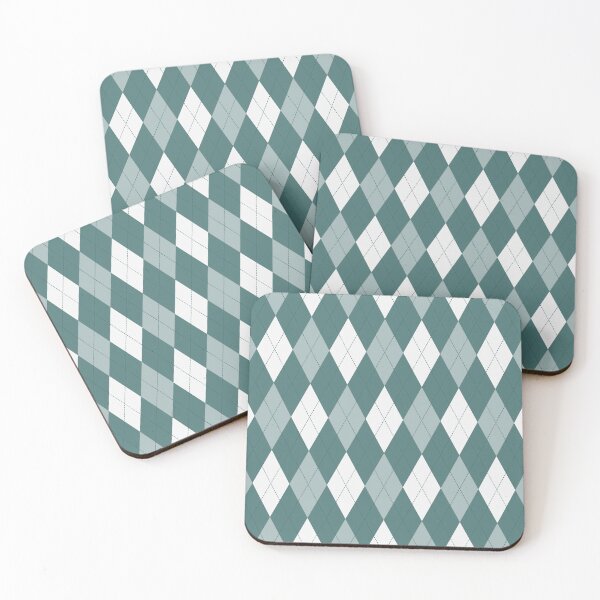 Item preview, White And Teal Argyle Pattern designed and sold by pattern-archive.