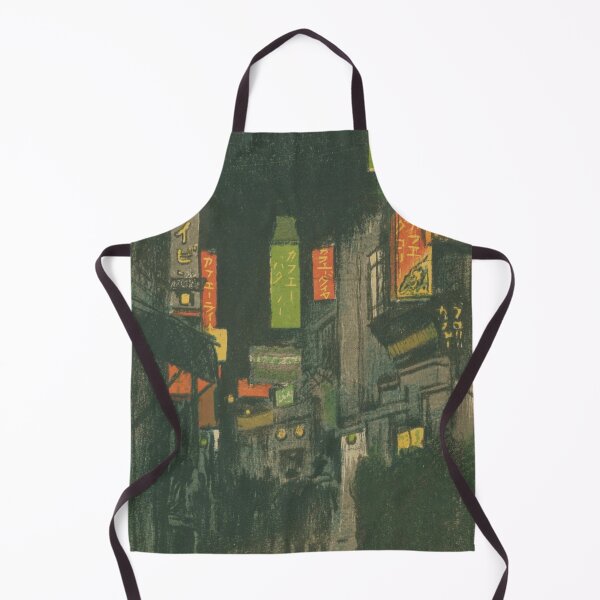 Item preview, Vintage Shinjuku Nightlife - Retro Tokyo Cafe Street Art Print designed and sold by Kokeshidreams.