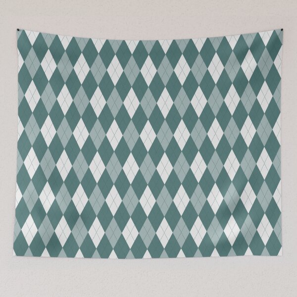 Item preview, White And Teal Argyle Pattern designed and sold by pattern-archive.