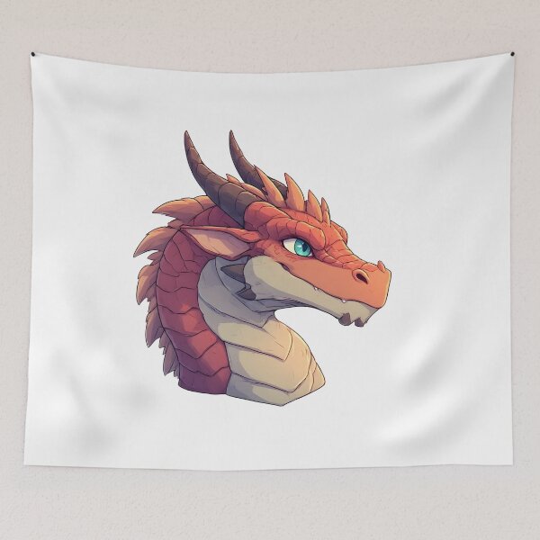 Item preview, Red Dragon Portrait – Fantasy Creature Illustration designed and sold by Karolina’s Cozy Creations.