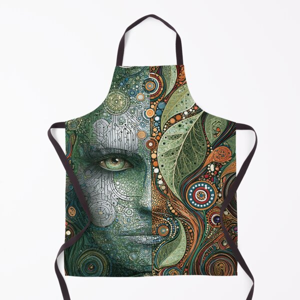 Item preview, Dot Art - Android face split with natural leaves designed and sold by Made-by-Gus.