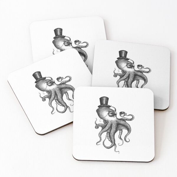 Item preview, octopus and coffee designed and sold by Mystic & Celestial Art.