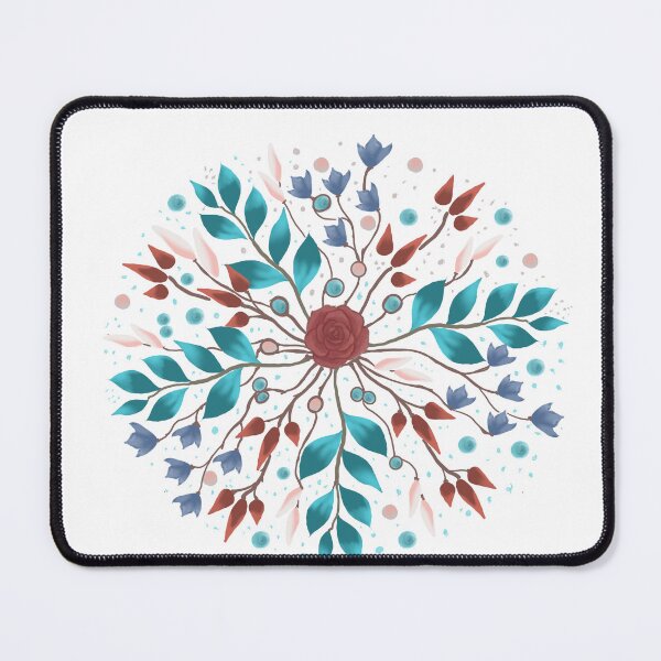 Item preview, Vintage Floral Mandala Bohemian Rose Botanical Symmetry Art designed and sold by Lunevalleyart.