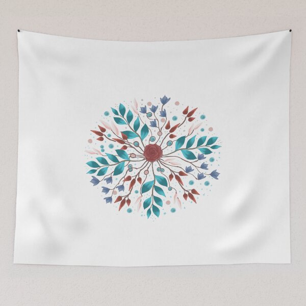Item preview, Vintage Floral Mandala Bohemian Rose Botanical Symmetry Art designed and sold by Lunevalleyart.
