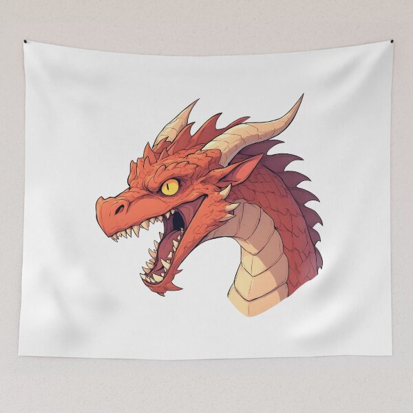 Item preview, Fierce Red Dragon Roaring – Fantasy Creature Illustration designed and sold by Karolina’s Cozy Creations.