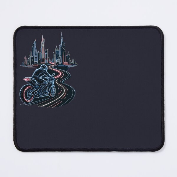Item preview, Blue Neon Motorcycle Rider – Cyberpunk Streetwear designed and sold by SilentPowerArt.