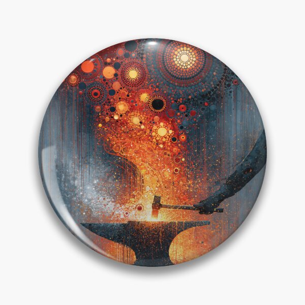 Item preview, Dot Art - Blacksmith hammering glowing metal designed and sold by Made-by-Gus.