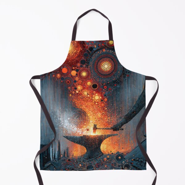 Item preview, Dot Art - Blacksmith hammering glowing metal designed and sold by Made-by-Gus.