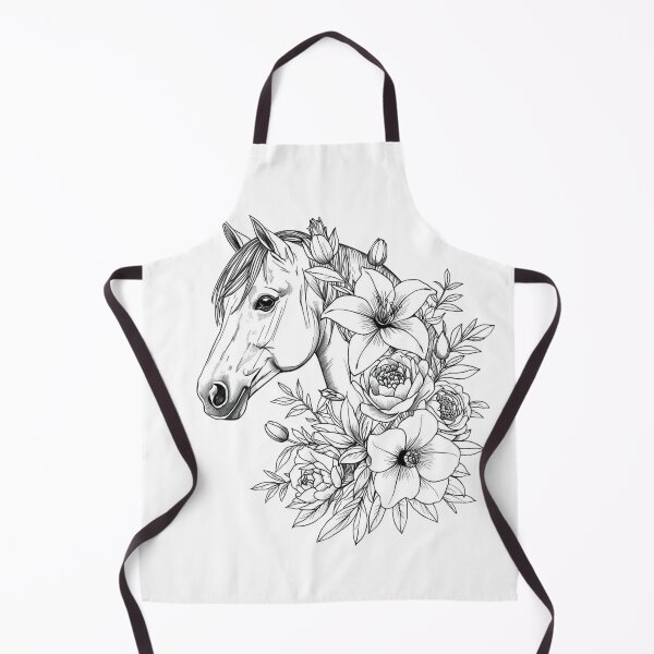 Item preview, Floral Horse Design – Wild Freedom Spirit Animal Boho Equestrian Art designed and sold by lunadesignsmoon.
