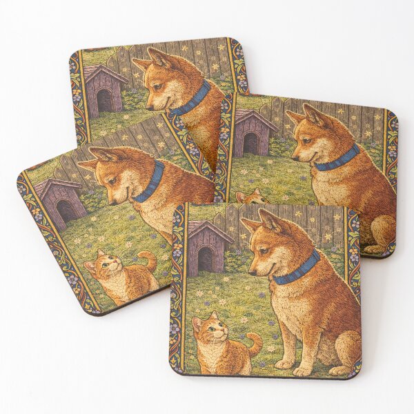 Item preview, Faux Embroidery Cat and Dog Friendship designed and sold by doinitzart.