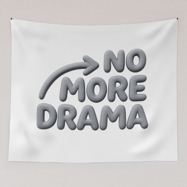 Item preview, No More Drama – Trendy 3D Clay Typography designed and sold by RDproject.