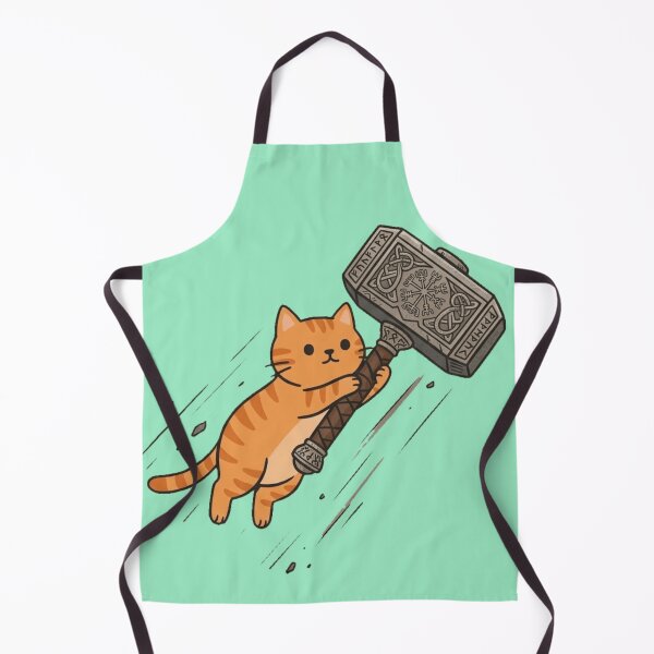 Item preview, Flying Viking Orange Cat with Thor's Hammer Mjolnir designed and sold by MythoWorldddd.