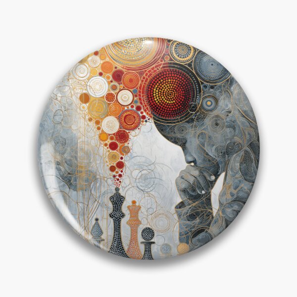 Item preview, Dot Art - Chess player studying a board designed and sold by Made-by-Gus.