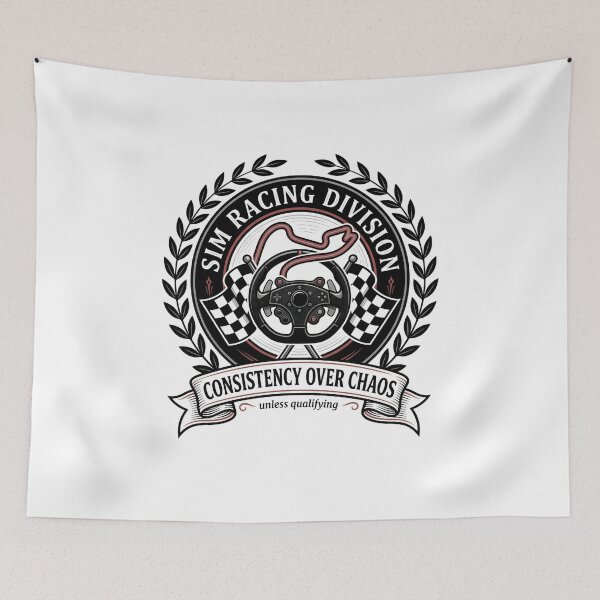 Item preview, Sim Racing Division Consistency Over Chaos Badge designed and sold by Fenay Designs.