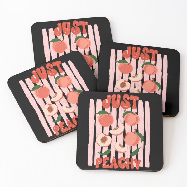 Item preview, Just Peachy - Cute Peach Illustration with Playful Typography designed and sold by Rangmanch.