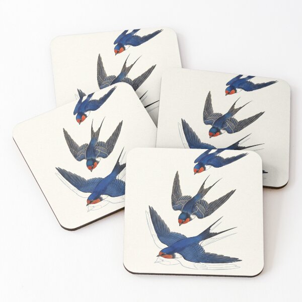Item preview, Minimalist Flying Swallows Watercolor Poster designed and sold by STTrillionTEES.