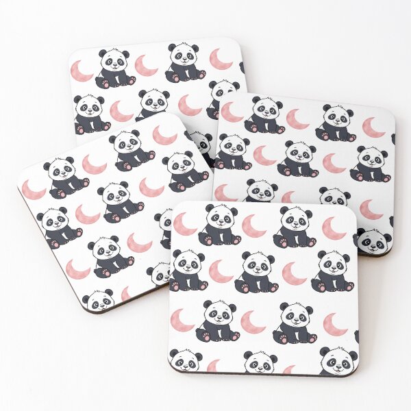 Item preview, Cute Panda Moon Pattern – Kawaii Pink Celestial Animal Gift Design designed and sold by lunadesignsmoon.