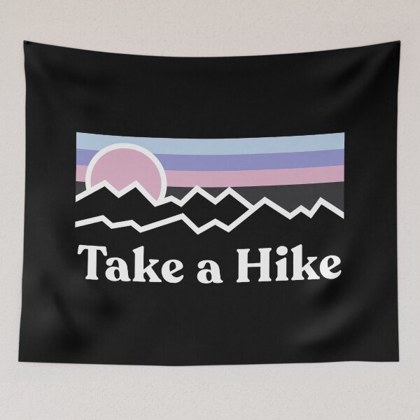 Item preview, Vintage Take a Hike Mountain Sunset Hiking Adventure designed and sold by RareBunny.