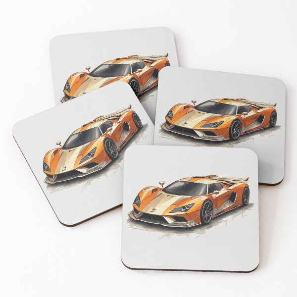 Item preview, Geometric Exotic Supercar Modern Car Art  designed and sold by Tklezardesigns.