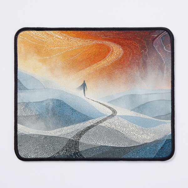 Item preview, Dot Art - Monk walking through misty mountains designed and sold by Made-by-Gus.