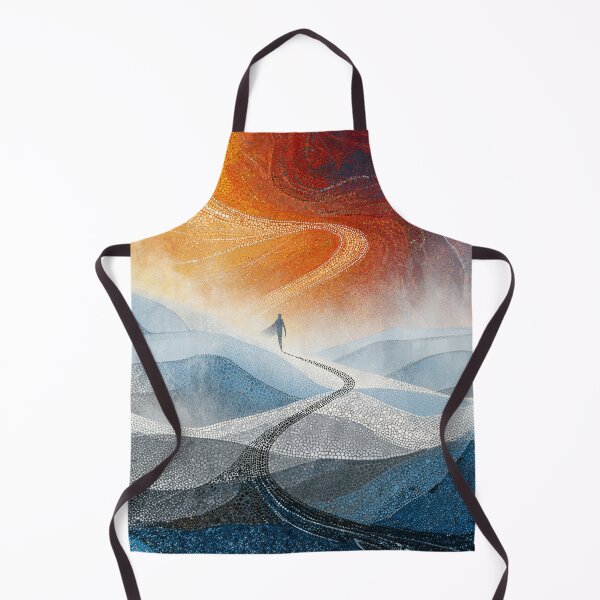 Item preview, Dot Art - Monk walking through misty mountains designed and sold by Made-by-Gus.