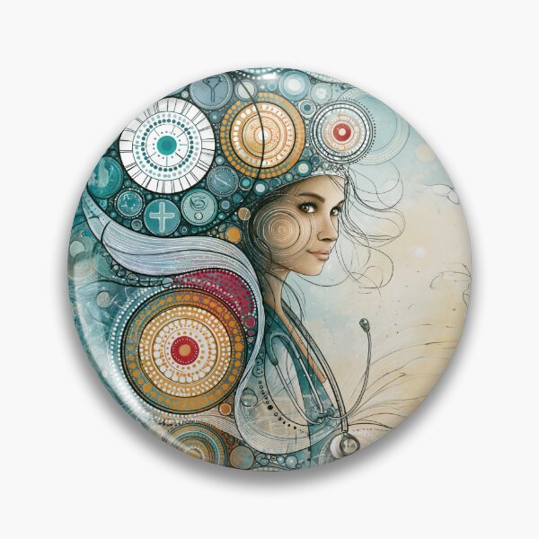Item preview, Dot Art - Nurse standing with a calm expression designed and sold by Made-by-Gus.