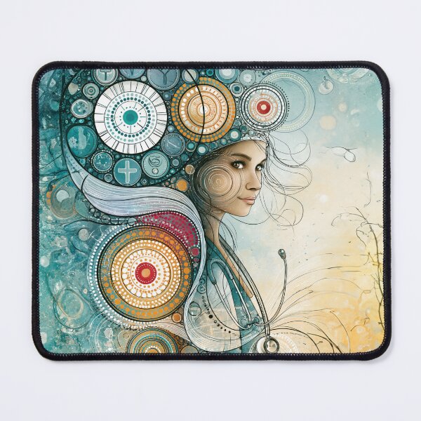 Item preview, Dot Art - Nurse standing with a calm expression designed and sold by Made-by-Gus.