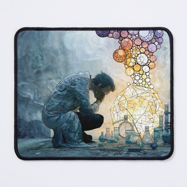Item preview, Dot Art - Scientist studying a glowing crystal designed and sold by Made-by-Gus.