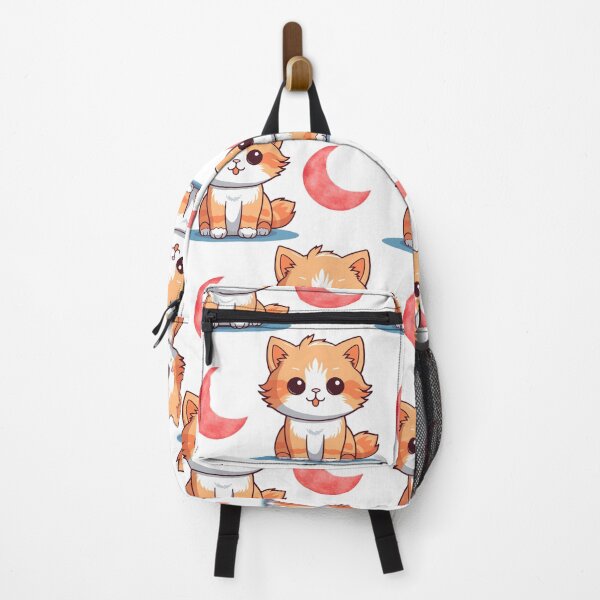 Item preview, Cute Orange Cat with Red Moons – Kawaii Celestial Cat Lover Gift Design designed and sold by lunadesignsmoon.