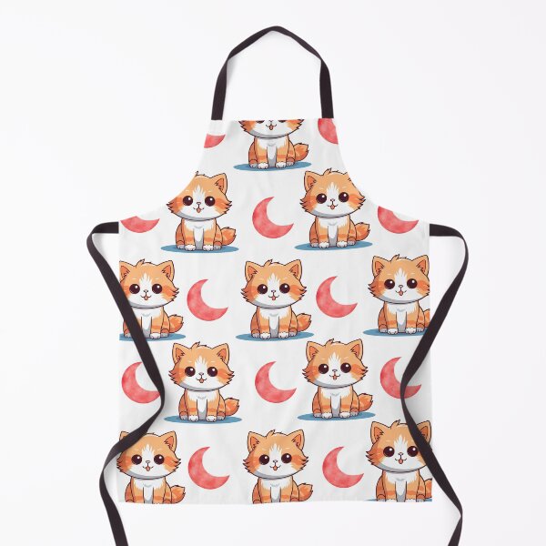 Item preview, Cute Orange Cat with Red Moons – Kawaii Celestial Cat Lover Gift Design designed and sold by lunadesignsmoon.