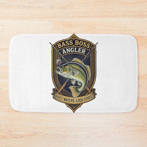 Item preview, Bass Boss Angler Funny Dad Fishing Emblem  designed and sold by YMLux.