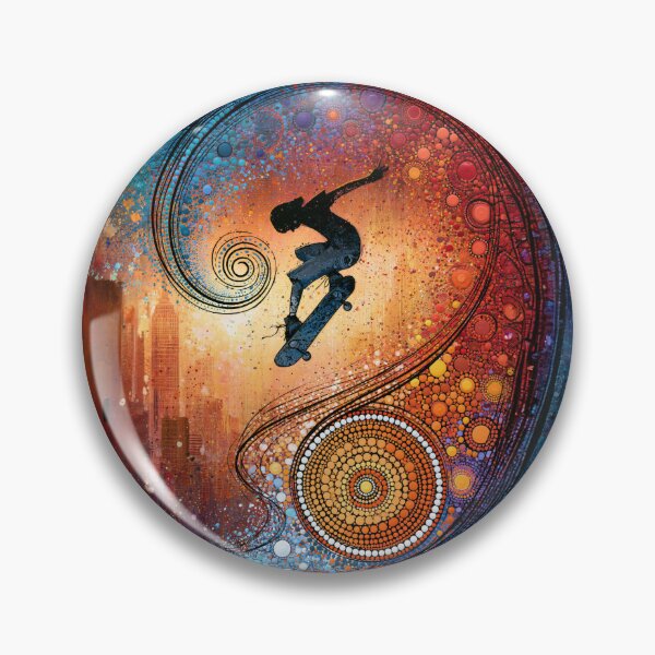 Item preview, Dot Art - Young skateboarder mid-jump designed and sold by Made-by-Gus.