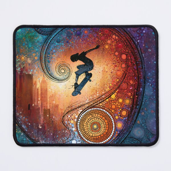 Item preview, Dot Art - Young skateboarder mid-jump designed and sold by Made-by-Gus.