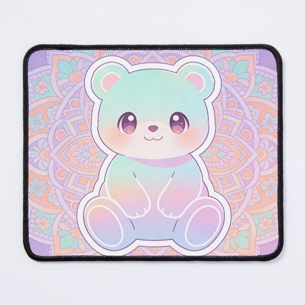 Item preview, Dreamy Pastel Rainbow Bear - Cute Kawaii Mandala Art designed and sold by Chromatic Artistry.
