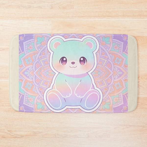 Item preview, Dreamy Pastel Rainbow Bear - Cute Kawaii Mandala Art designed and sold by Chromatic Artistry.