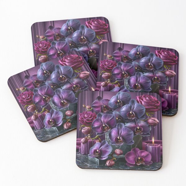 Item preview, Midnight Orchid Noir – Dark Plum Gothic Floral Elegance designed and sold by VelvetThornsArt.