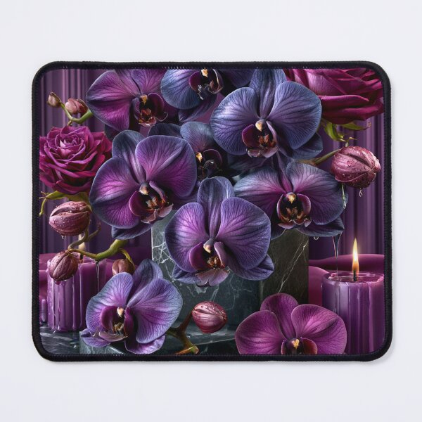Item preview, Midnight Orchid Noir – Dark Plum Gothic Floral Elegance designed and sold by VelvetThornsArt.