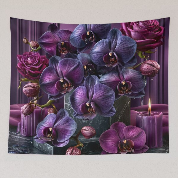 Item preview, Midnight Orchid Noir – Dark Plum Gothic Floral Elegance designed and sold by VelvetThornsArt.