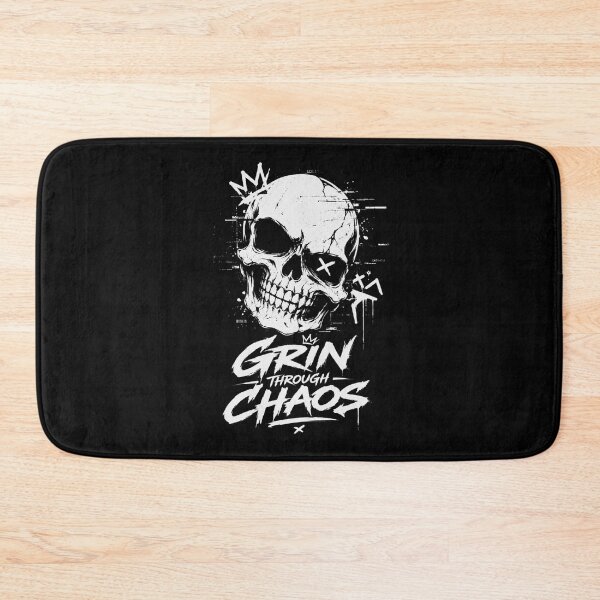 Item preview, Grin Through Chaos Skull T-Shirt – Urban Streetwear Graphic Tee for Men & Women designed and sold by quietvisualsco.