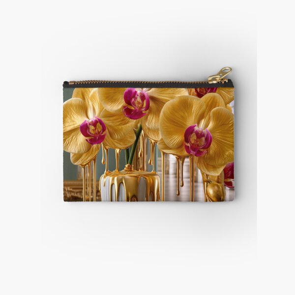 Item preview, Liquid Gold Orchids – Baroque Luxury Floral Statement designed and sold by VelvetThornsArt.